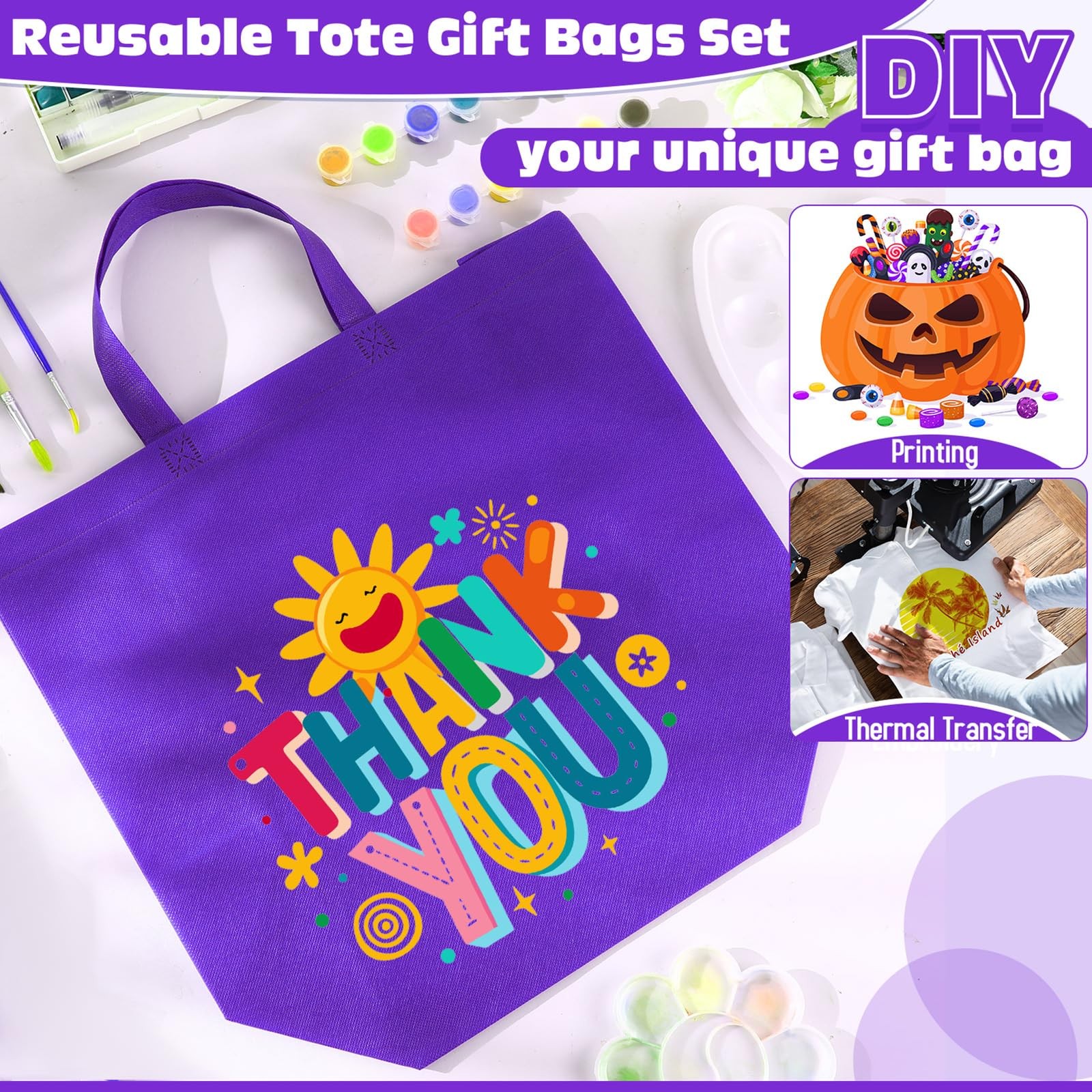 Large Reusable Grocery Shopping Bags Non Woven Foldable Handles 16x6x12 Inch