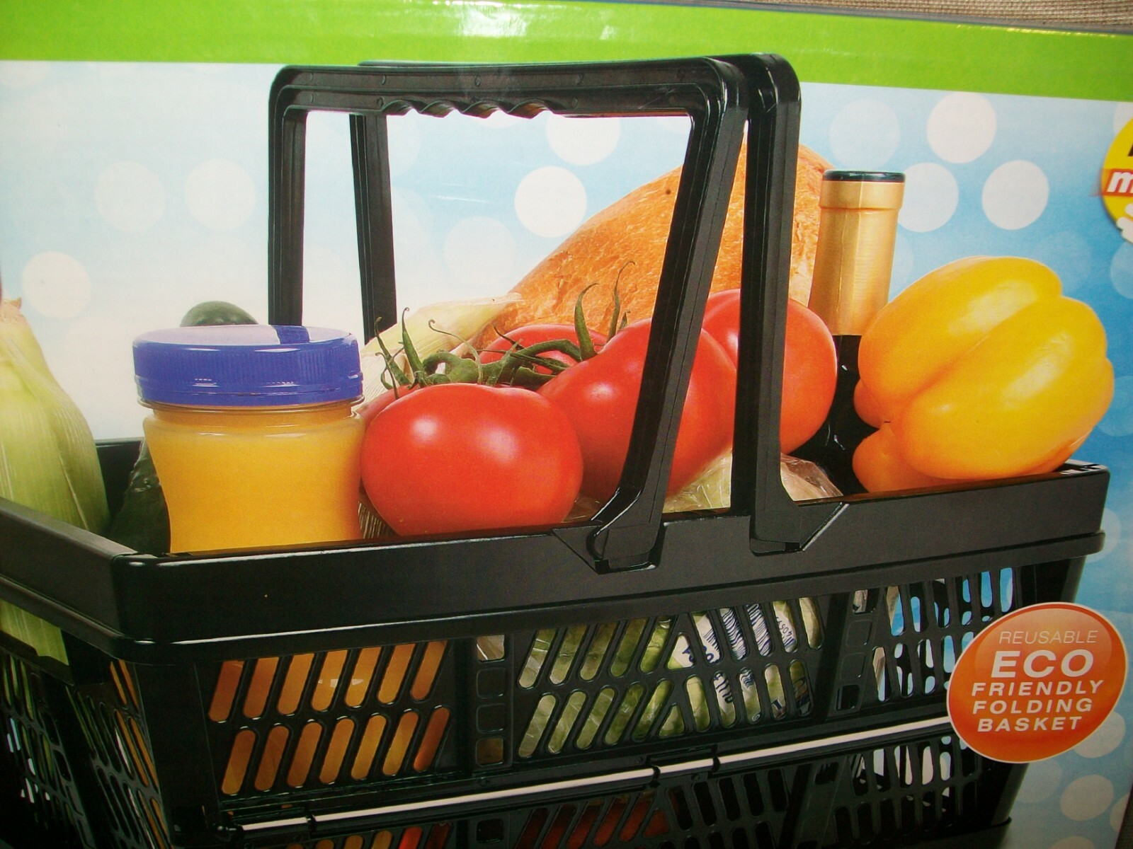 Shopping Basket , Folds Flat, Great for Picking Fruit and Veg Reusesble