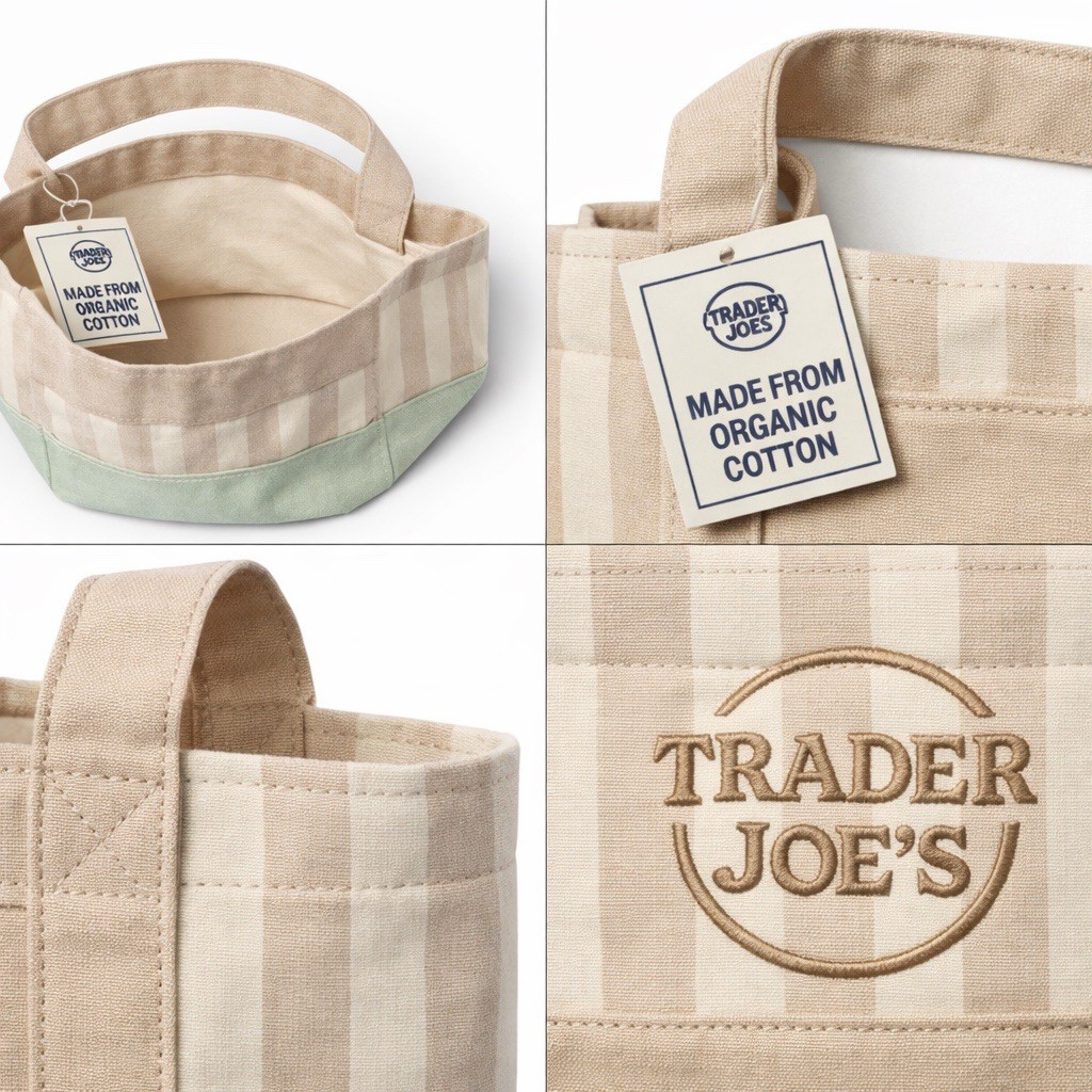 Trader Joe’s Mini Canvas Tote Bag Bundle Set of 4 Pastel Colors NWT