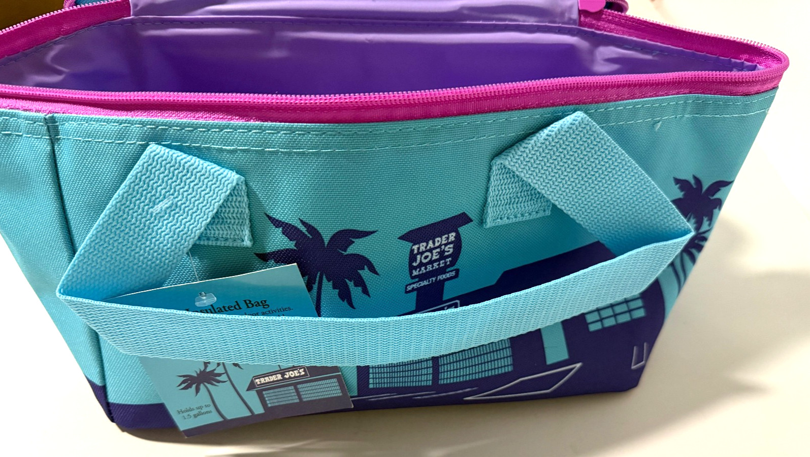 Trader Joe’s Mini Insulated Bag Blue Purple Pink 2026