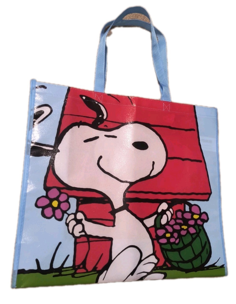 Peanuts Snoopy SPRING FLOWERS XL Reusable Tote/Shopping/Gift Bag NWOT! Free Ship