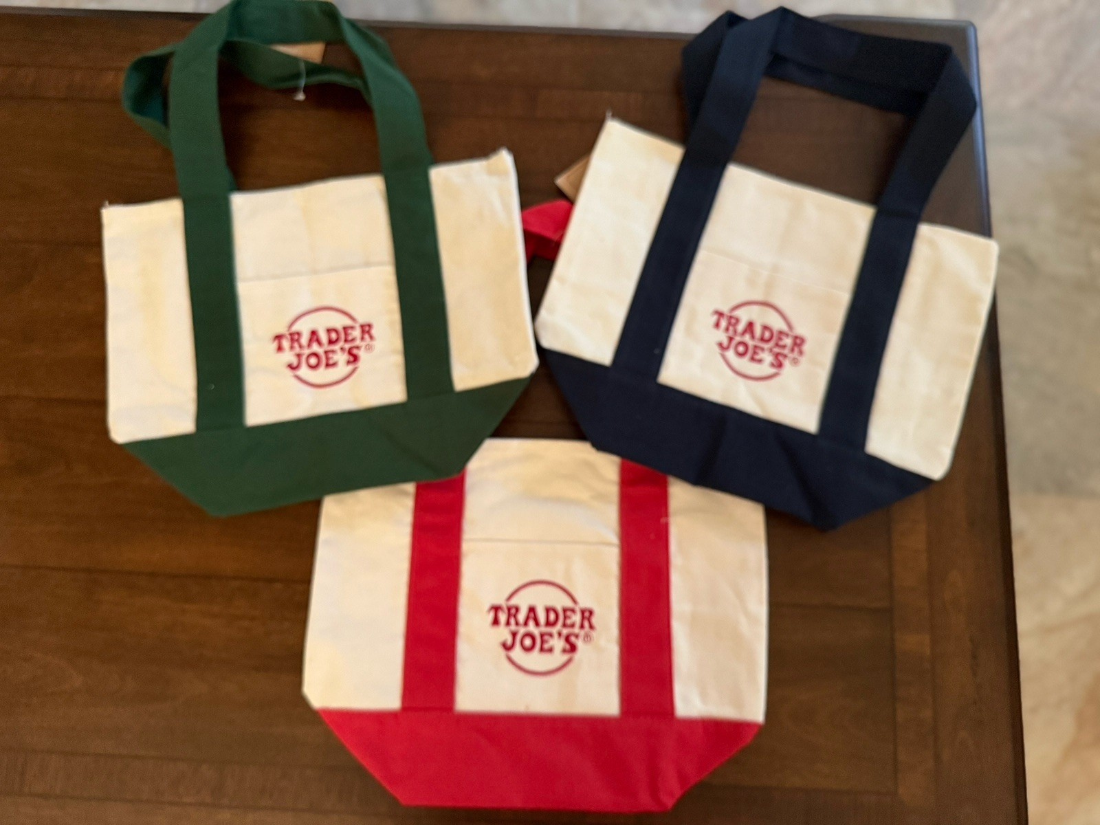 Trader Joe’s Holloween Mini Canvas Tote – Blue +Red + Green