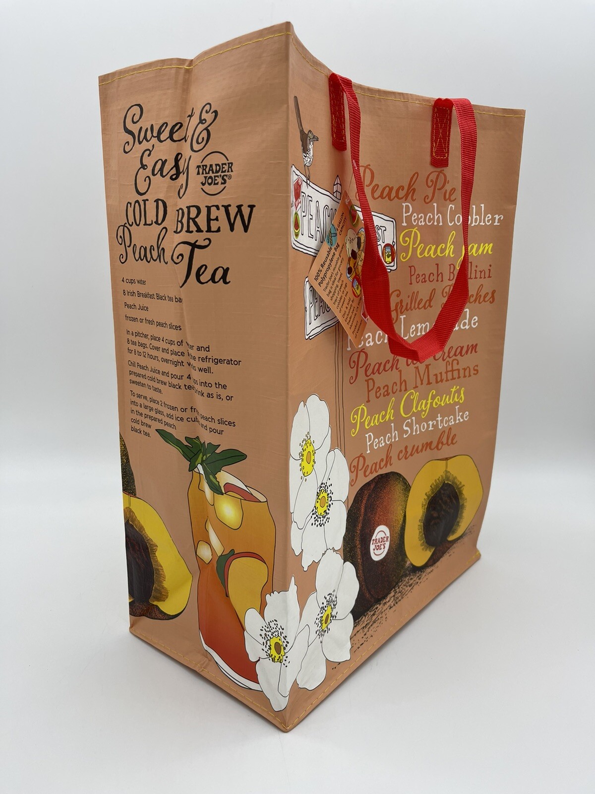 Trader Joe’s Georgia 2024 Reusable Tote Bag Peach State Shopping Grocery Ltd Ed
