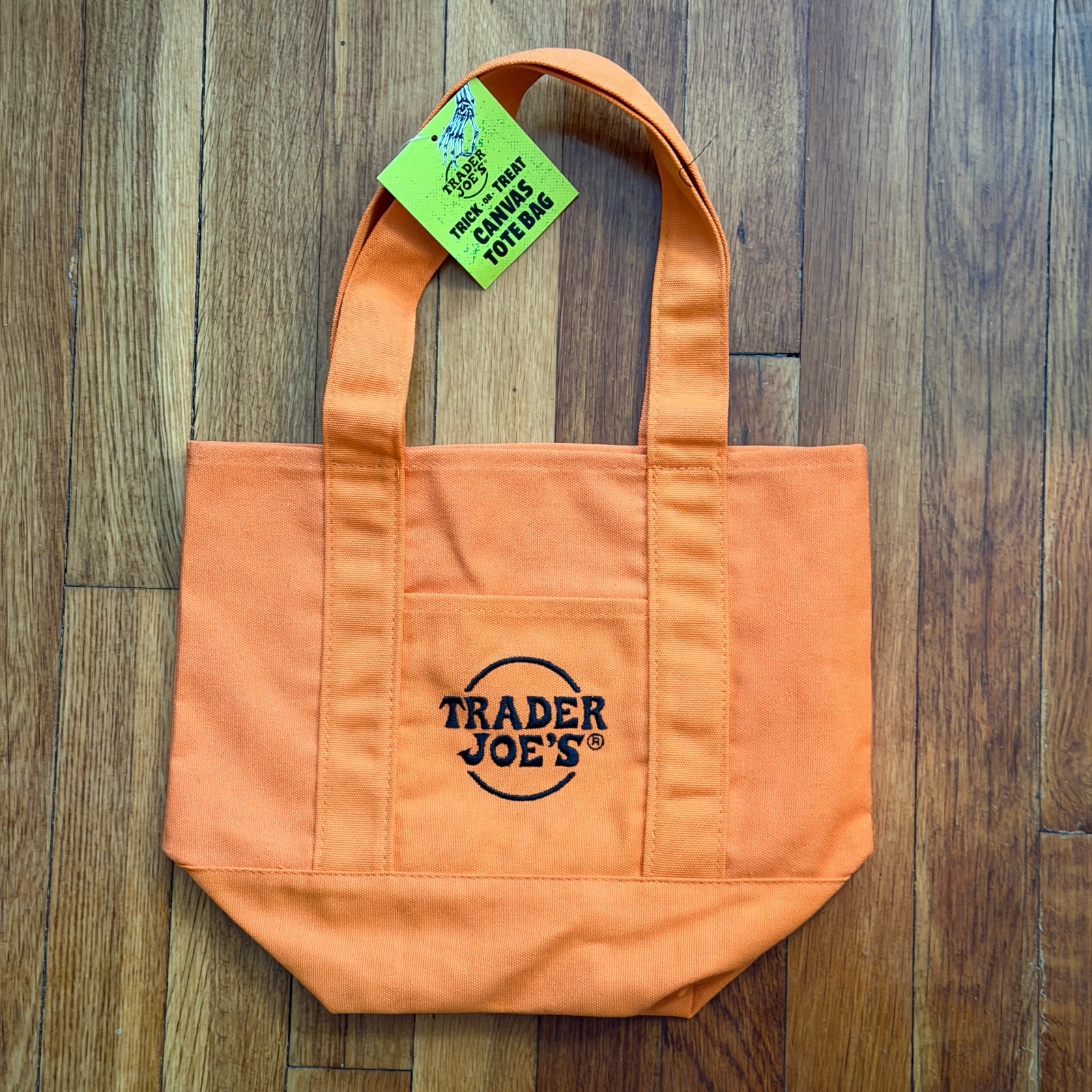 Trader Joe’s Canvas Mini-Tote Trick-or-Treat Orange and Black – Limited Edition