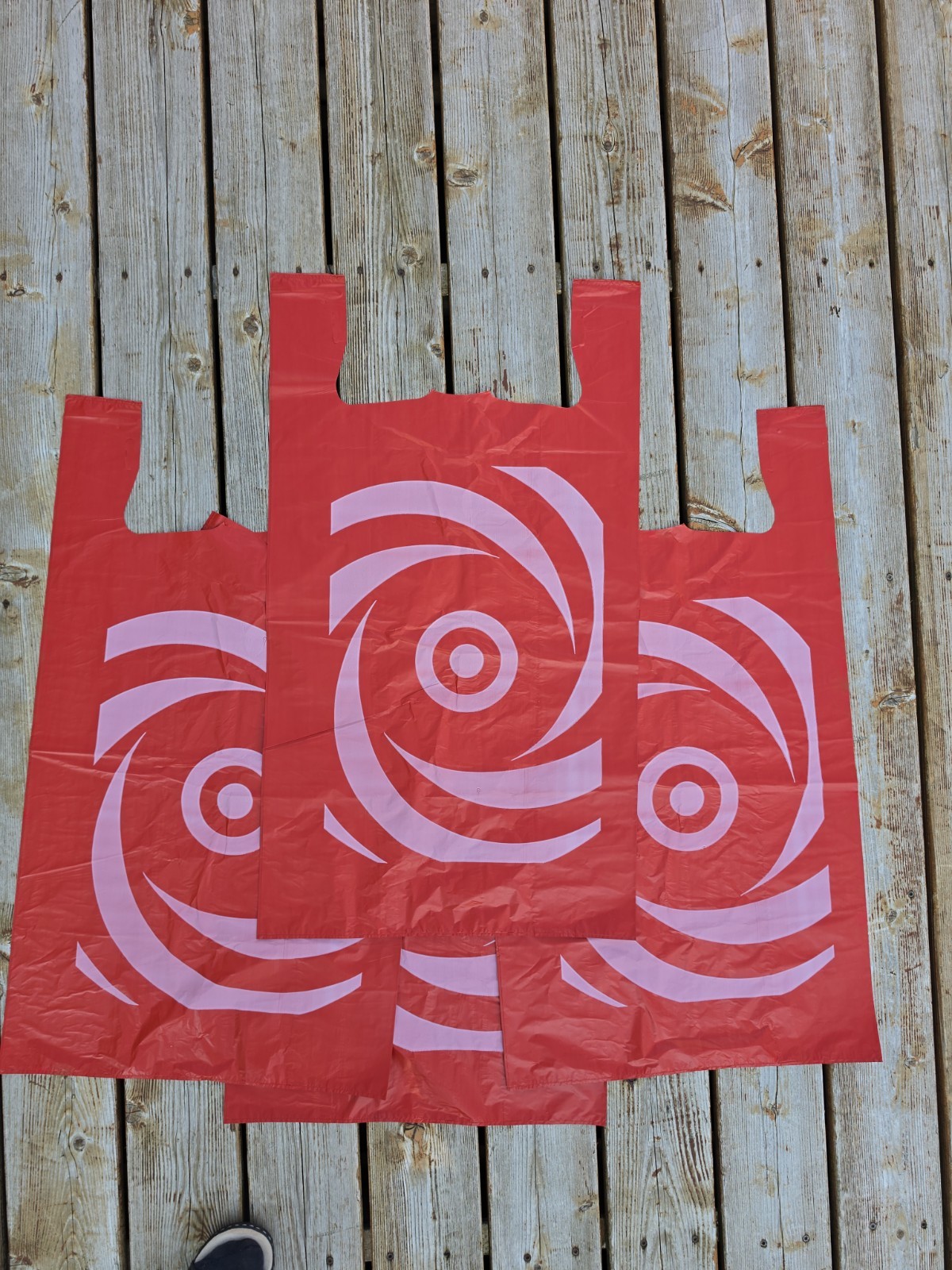 33×18.5in Target Plastic Grocery Bags Single Use Folded Art Crafts Trash Bag 4pc