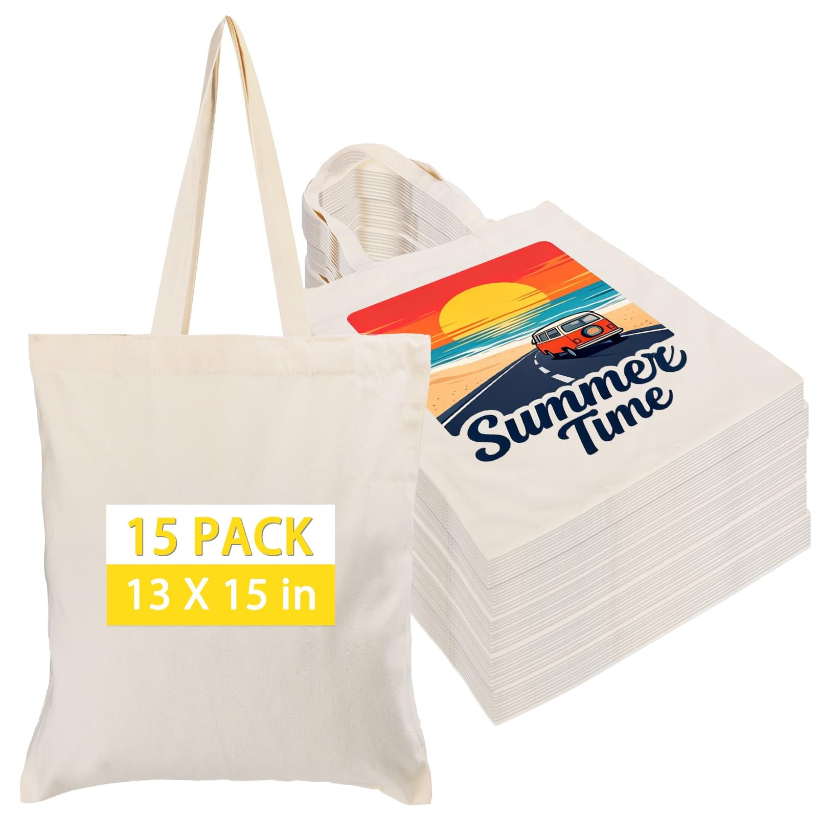 Canvas Tote Bag Bulk for DIY Projects, 13×15 Inches Tote Bags for Sublimation…