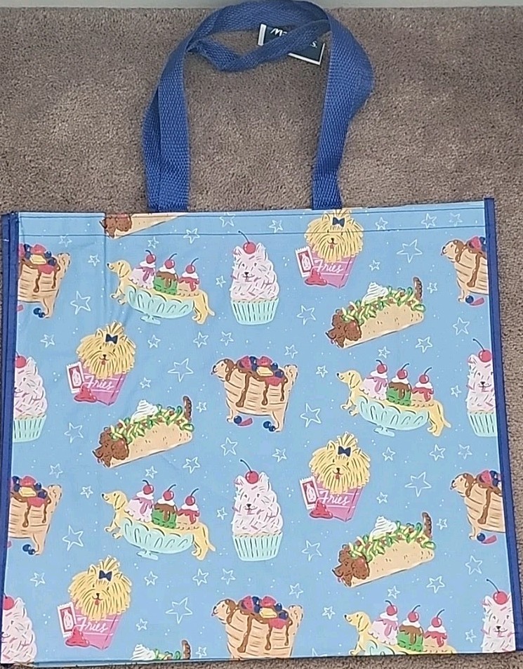 New Marshalls – Cute Dogs As Yummy Foods – Large Reusable Shopping Tote Eco Bag
