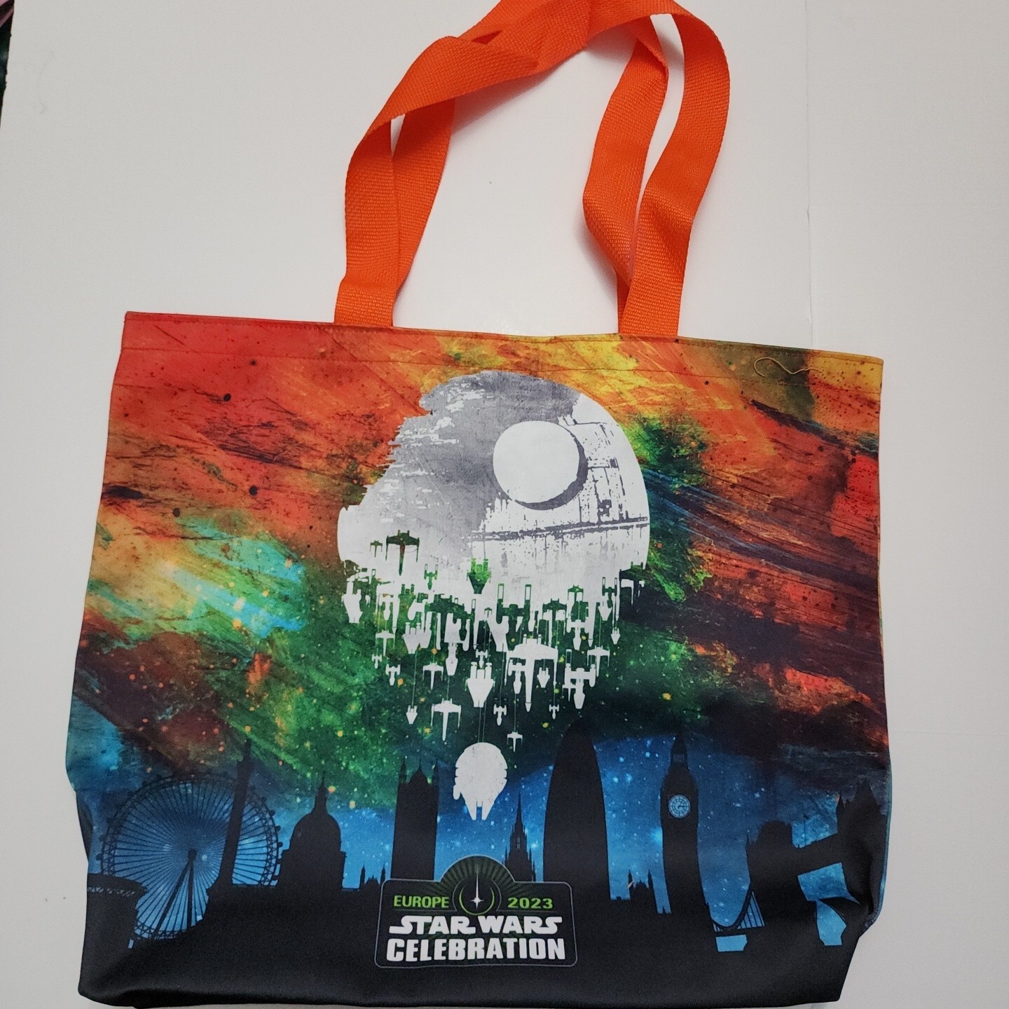 Star Wars Celebration London Key Art Tote Bag 2023 New Death Star Big Ben Falcon