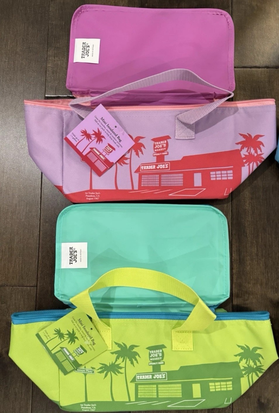 ☀️NEW Trader Joe’s 2026 Summer Mini Insulated Tote Bags Set of 6 NWT LIMITED ETD