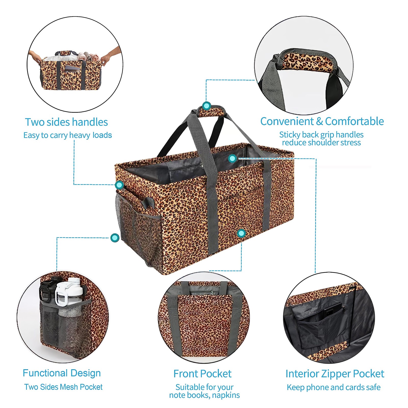 Extra Large Utility Tote Bag, Reusable Grocery Bags Foldable,Upgraded Metal F…