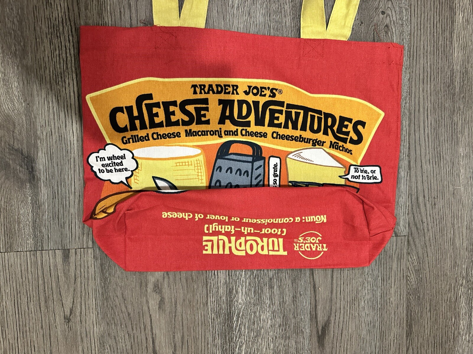 Trader Joe’s NWT 🧀 Cheese HEAVY DUTY COTTON REUSABLE GROCERY SHOPPING TOTE BAG