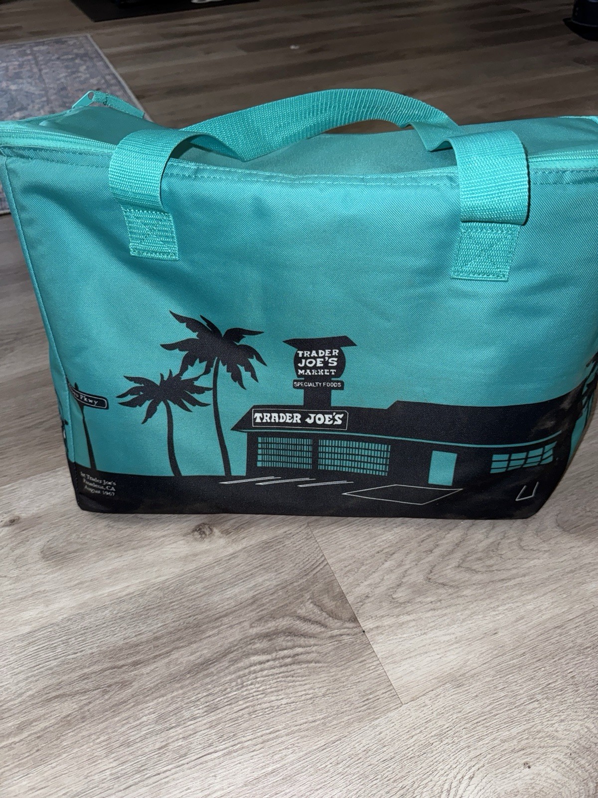 Trader Joe’s Magenta Teal Reusable Insulated Shopping Bag 8 Gallon