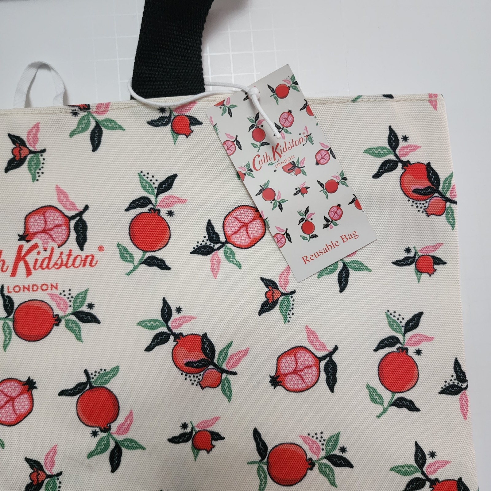 Tesco Cath Kidston Pomegranate Bag Tote White Orange Red Floral 2025 Fruit New