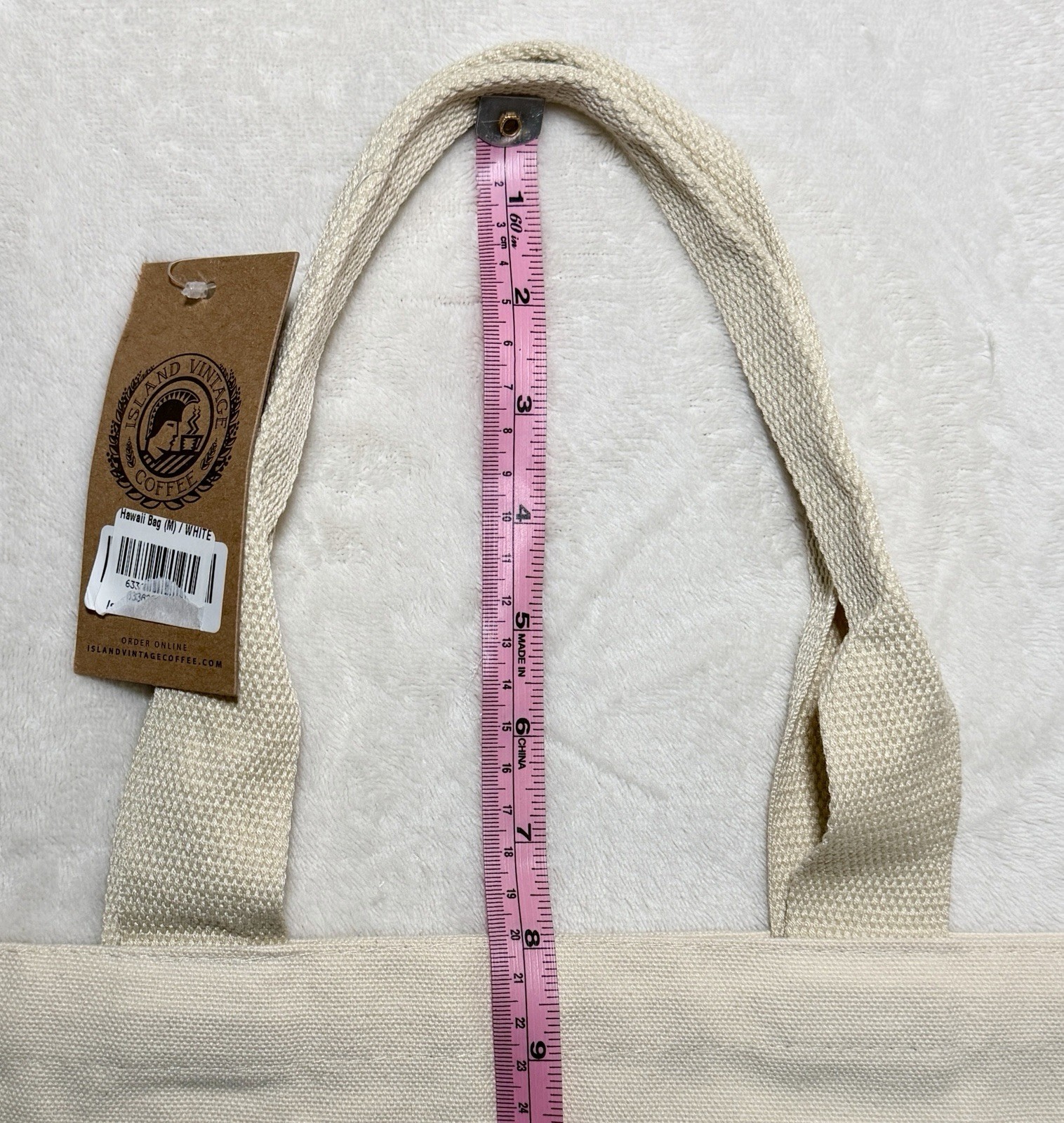 Hawaii Island Vintage Coffee Beige Canvas Foldable Reusable Shopping Bag Tote