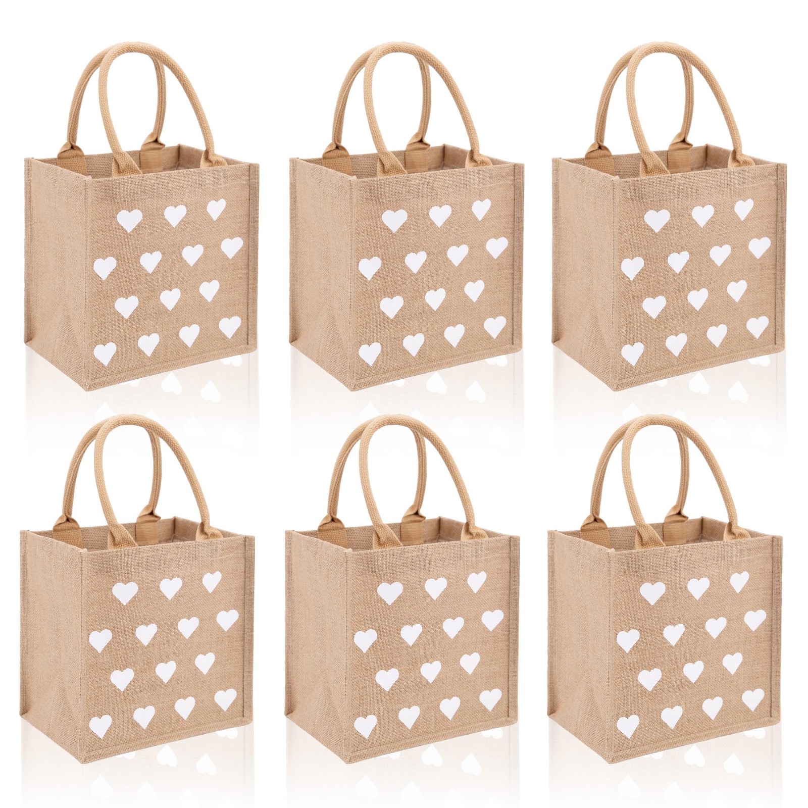 Burlap Tote Bags Handles Reusable Jute Gift Wedding Bridesmaid Beach Party