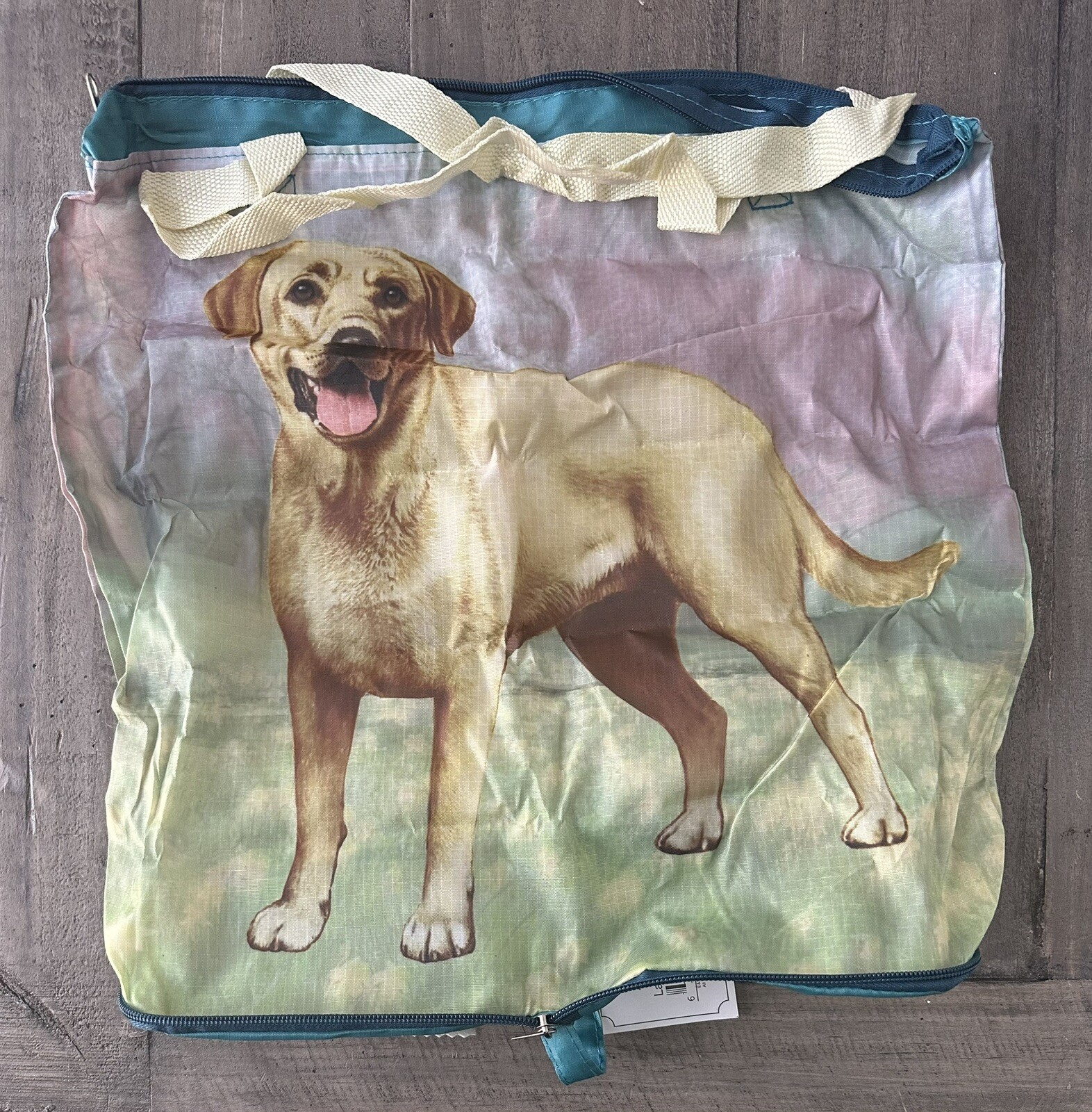 Pet Lovers Yellow Labrador Print Market Tote Bag – Measures 16” x 16” x 5”