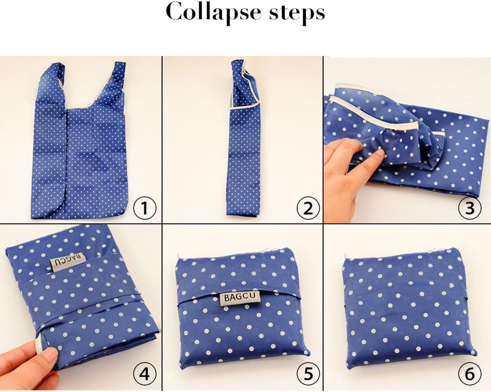 Cloth Grocery/Tote Bags, Reusable, Foldable, Recycle for Shopping, Fits in Pock