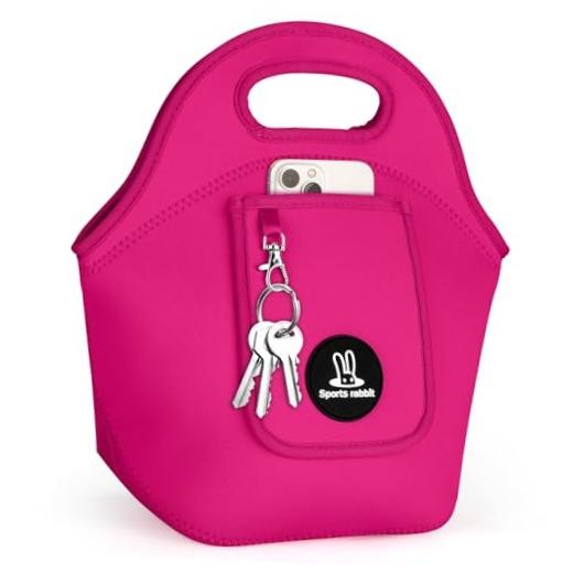 Small Neoprene Lunch Bags for Women & Adults – Insulated Reusable Rose Red