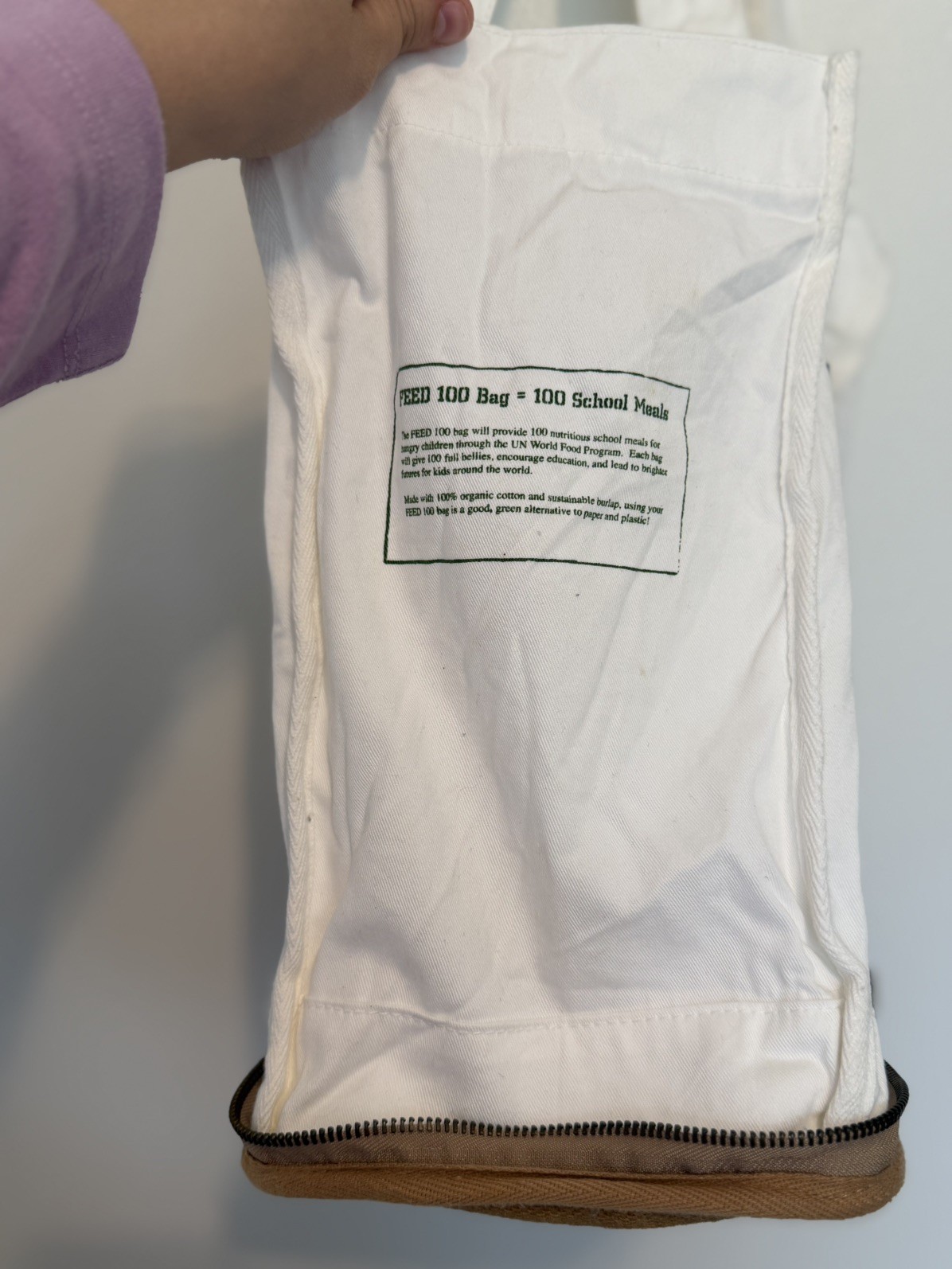 Whole Foods Tote Shopping Bag Reusable Convertible Pouch Feed 100 Cotton-Burlap