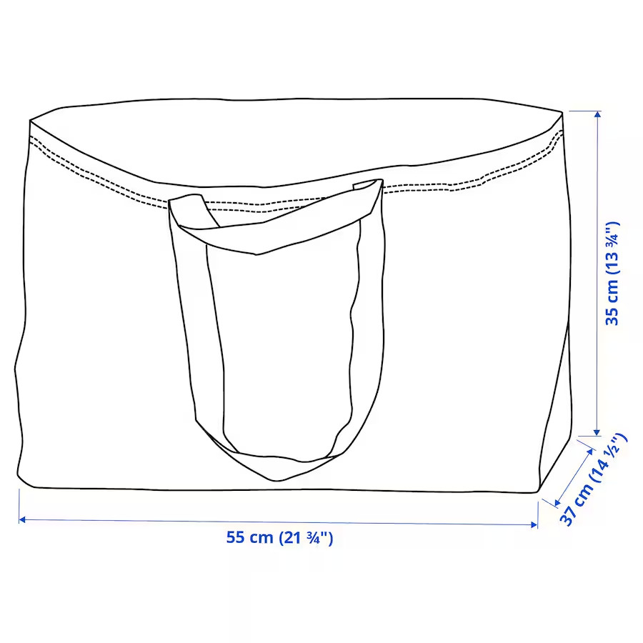 Pack of 4 IKEA Shopping Bag Blue Large Sturdy Laundry, Grocery – 172.283.40