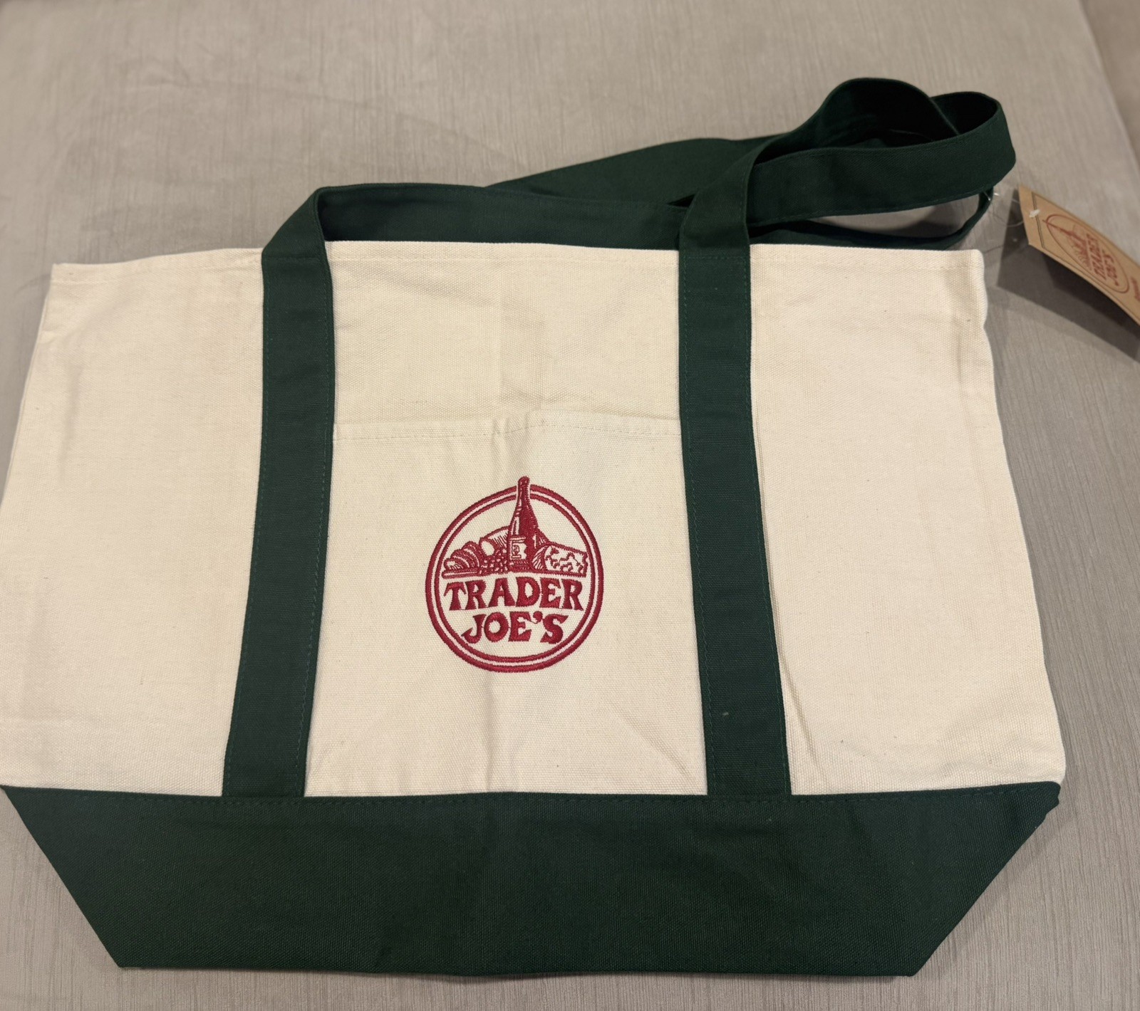 Large Green Trader Joe’s Canvas Tote + FREE Viral B Pure Hand Sanitizers New