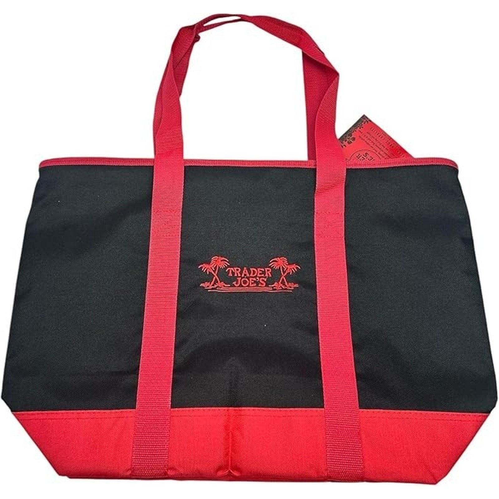 Trader Joe’s Black & Red Insulated Tote Bag – New, Large Reusable Cooler