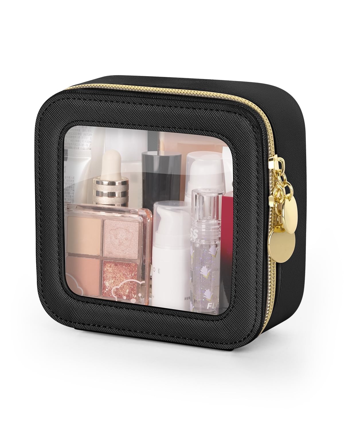 Soimeat Clear Makeup Bag, Portable Travel Cosmetic Bags, Mini, Black