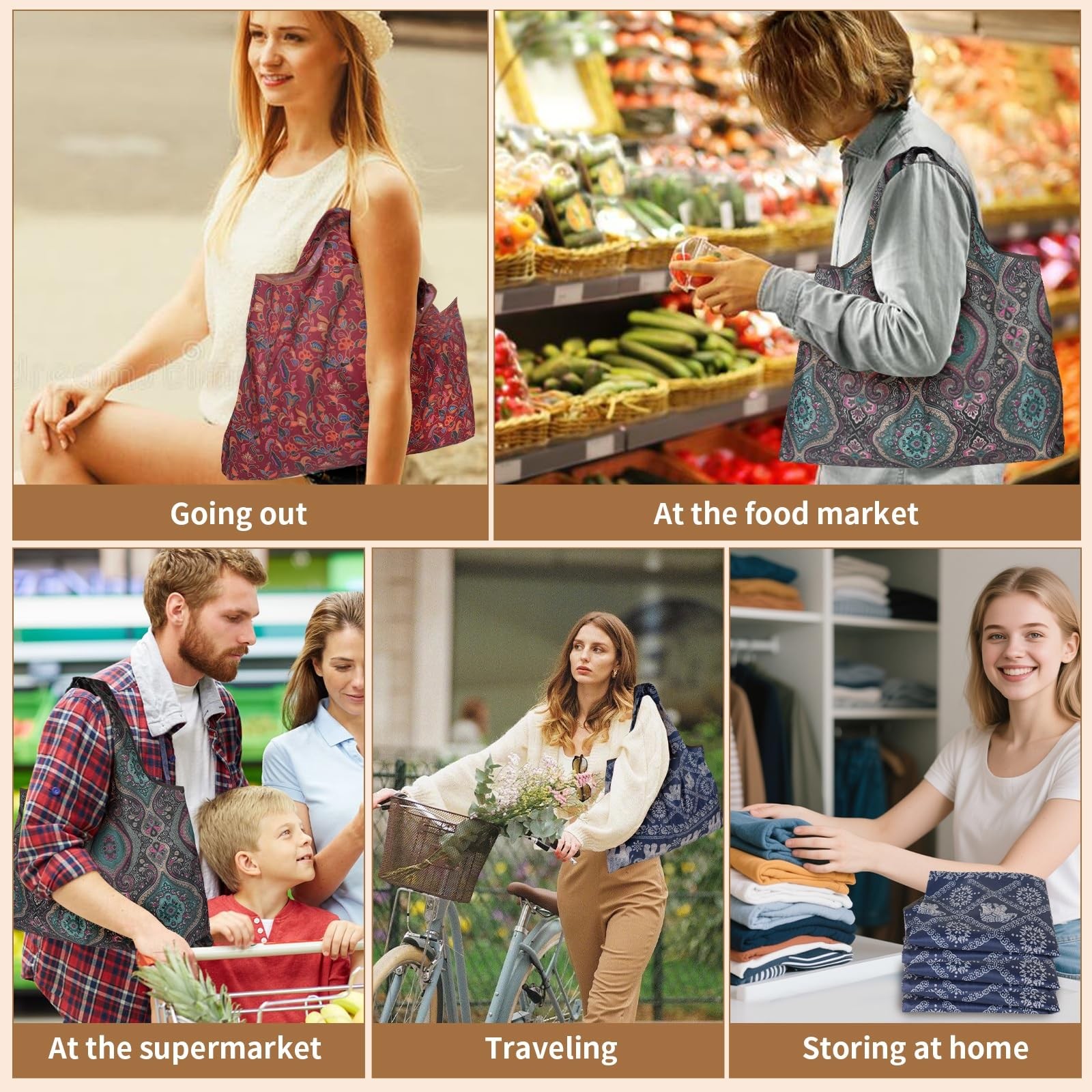 Extra Large Foldable Grocery Bag 22×15 Inch Holds 44 Lb Reusable 3 PCS