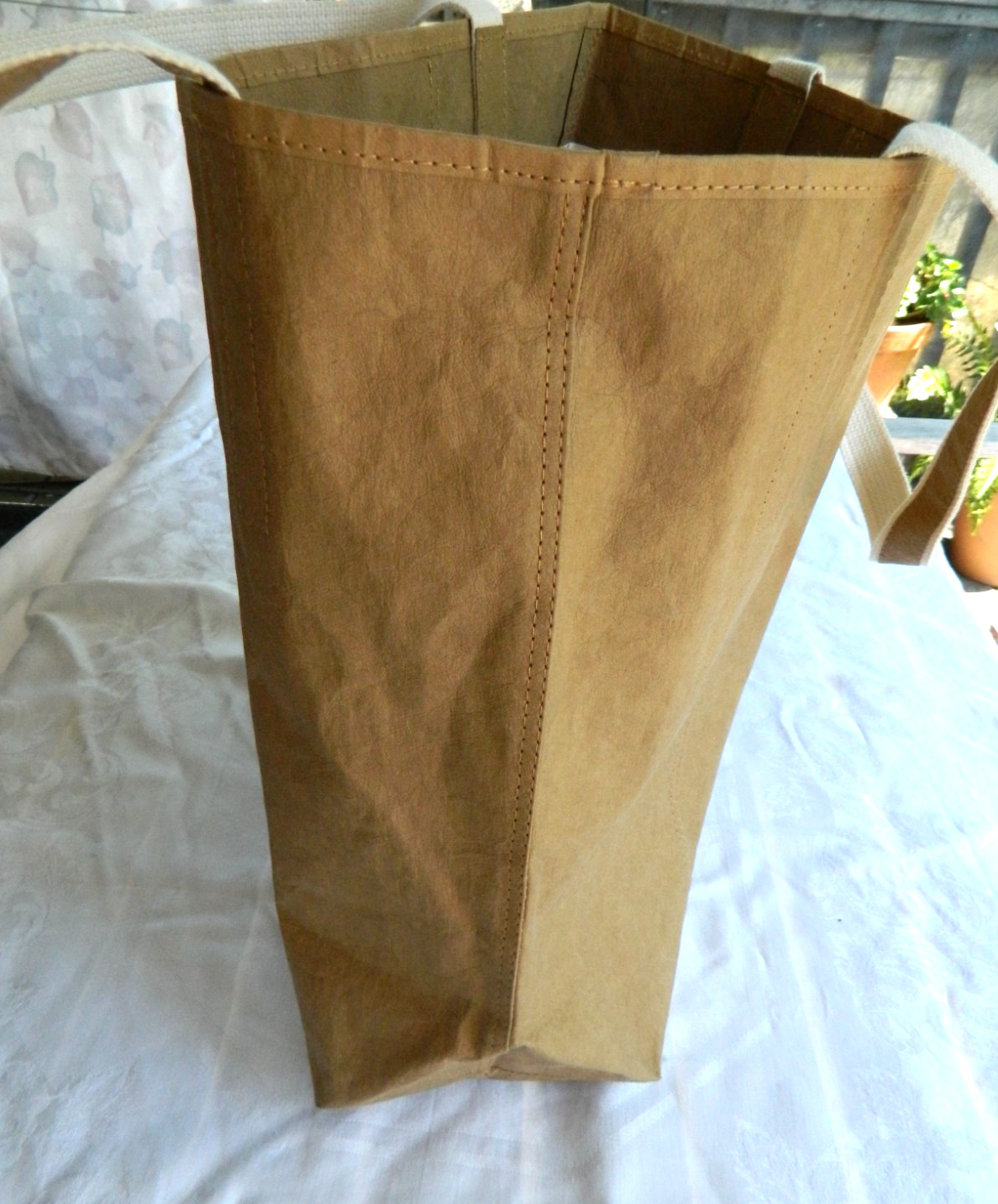 Out of the Woods Iconic Brown Natural Paper Shopper Tote Bag Reusable 15″x17″