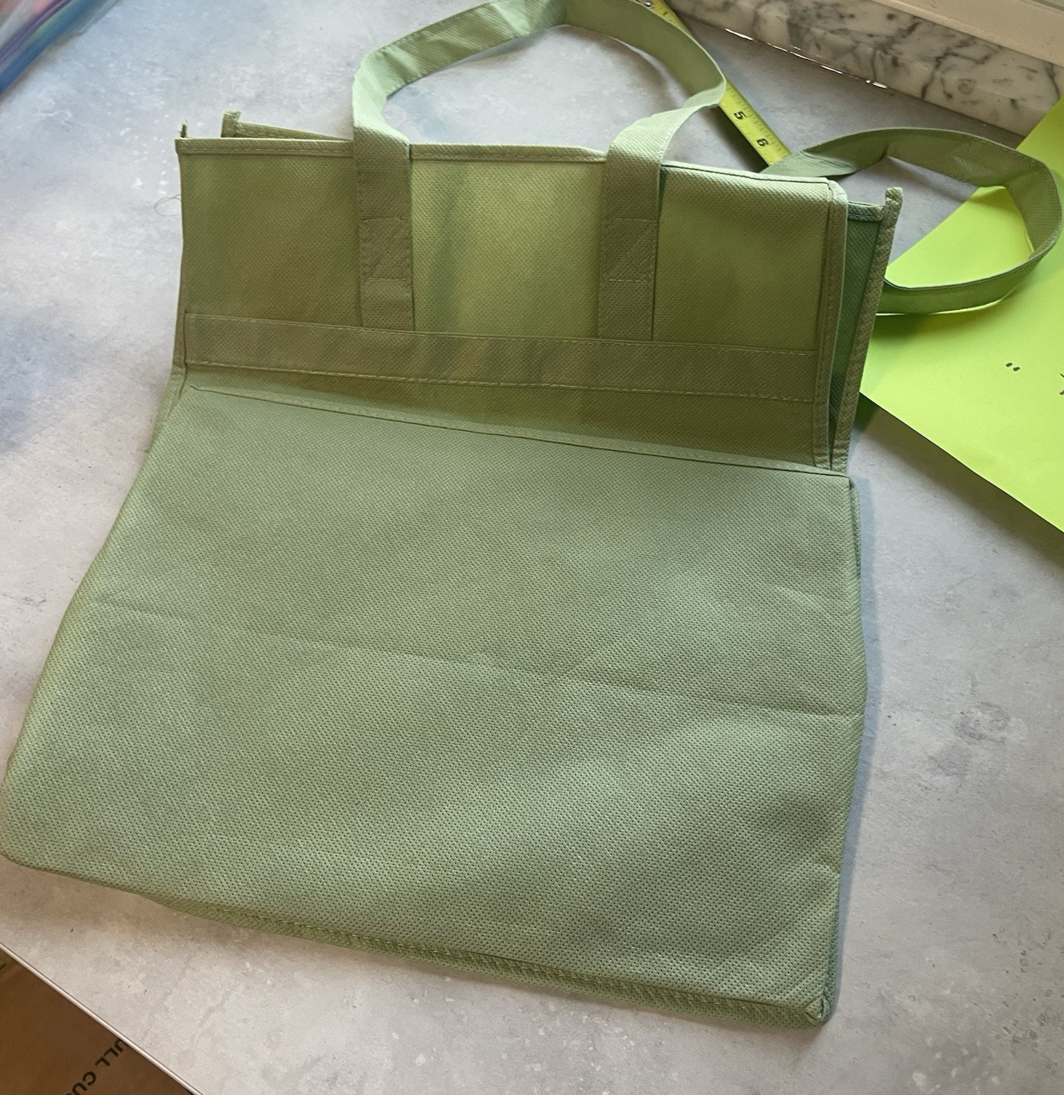 Curves Tote Bag Green Purple Reusable Shopping Bag Handles Eco Large RARE Ladies