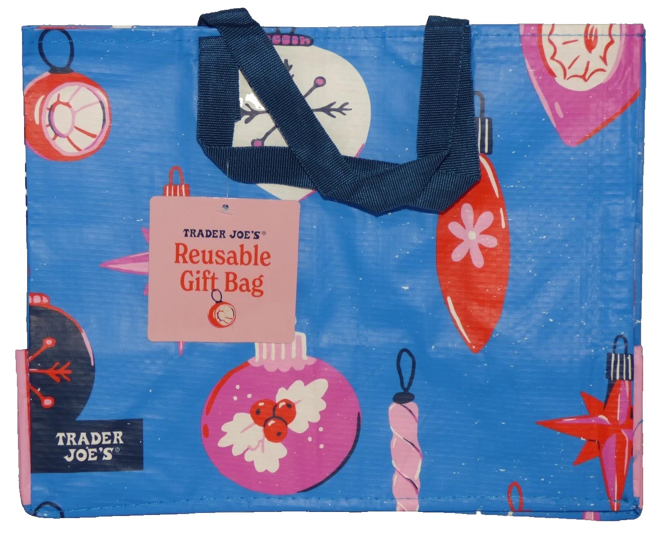 Trader Joe’s Gift Bag Reusable – Blue-Limited Edition-New