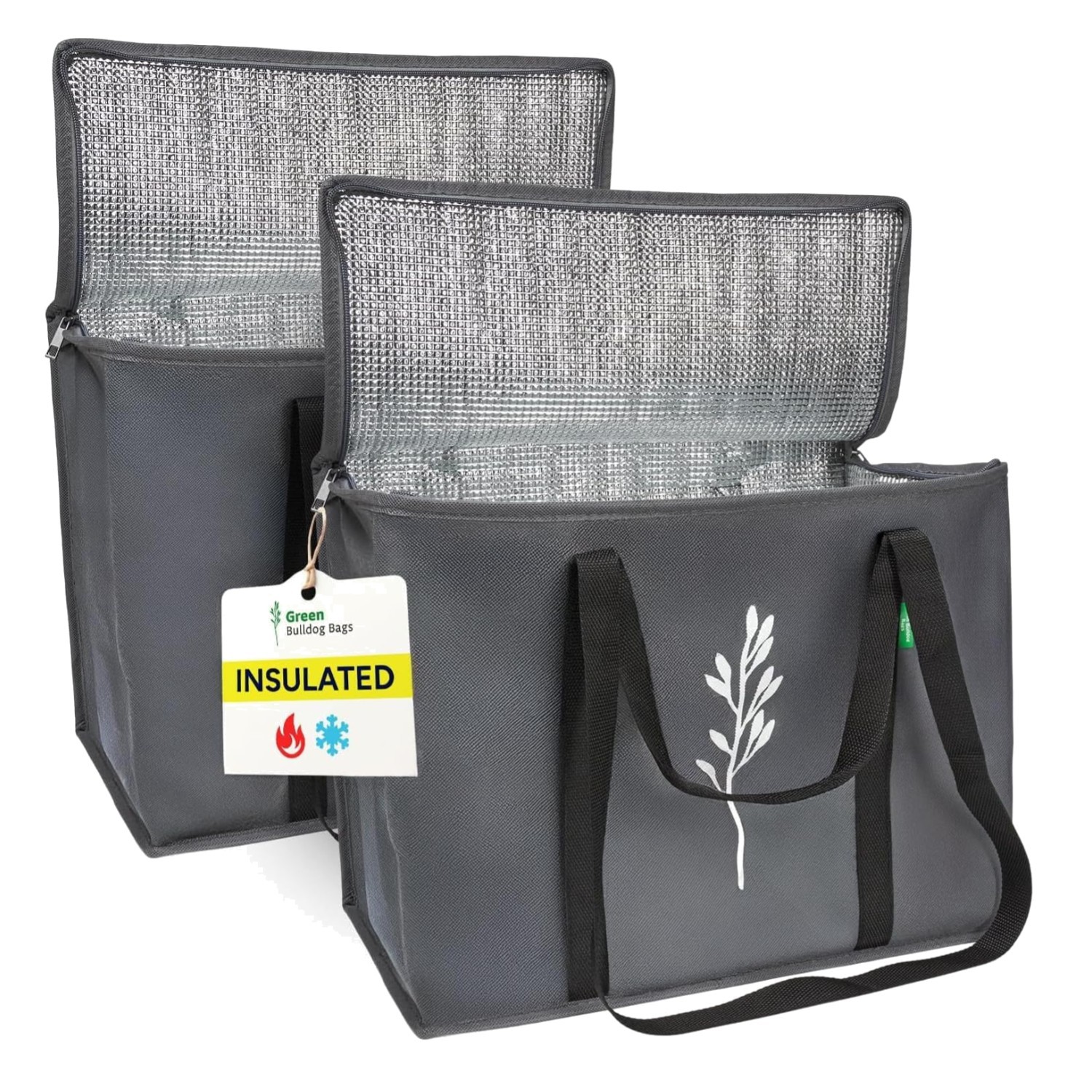 Thermal Insulated Grocery Bags – Reusable & Spacious 16”x9”x13” Design