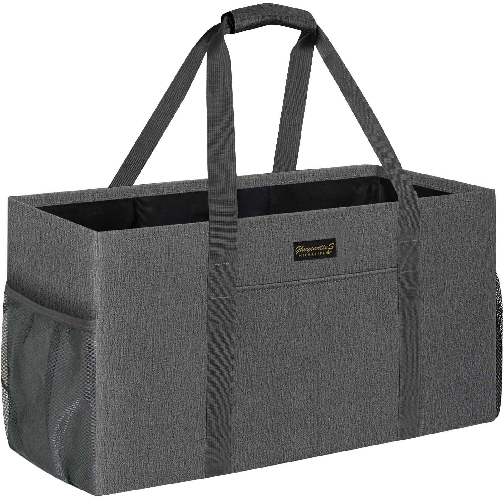 GhvyenntteS Extra Large Utility Tote Bag, Stand Up Utility Tote with Metal Wi…