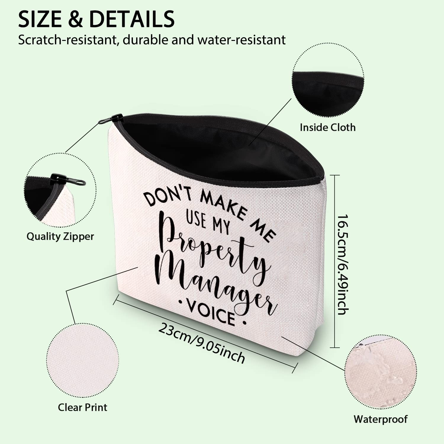 FOTAP Property Manager Appreciation Gift Realtor Cosmetic Bag Landlord white