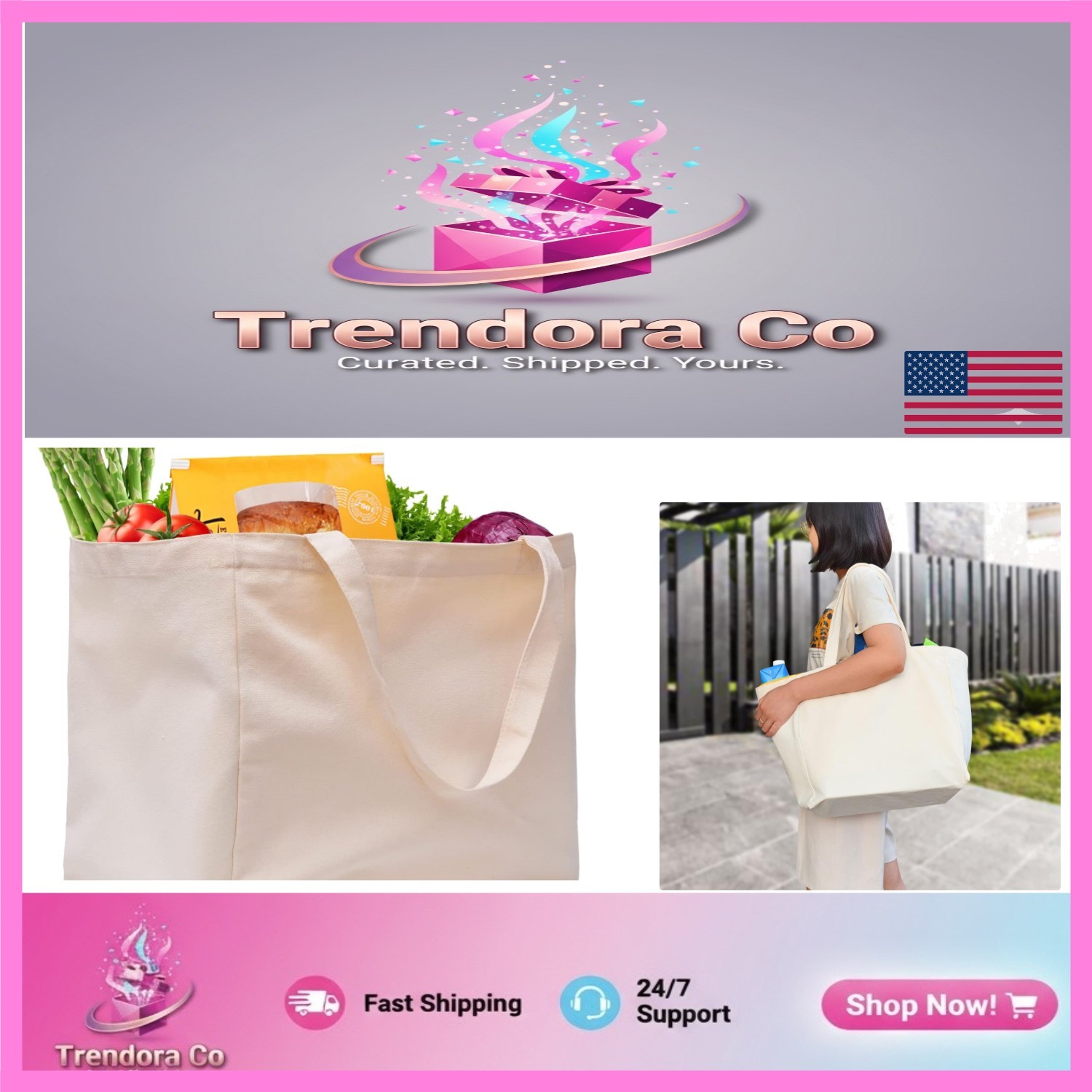 Durable 8.3 Gal Foldable Canvas Tote – Washable, Eco-Friendly, Holds 60 lbs