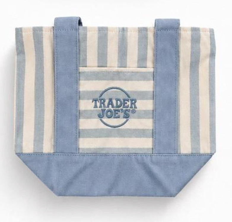 Trader Joe’s Mini Pastel Stripe and Solids Canvas Tote Bag Limited Edition