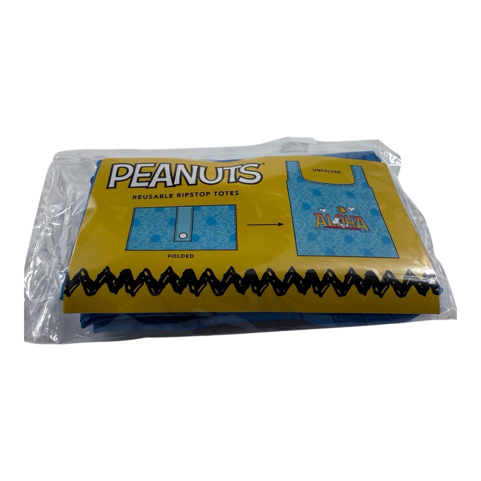 Peanuts Snoopy Reusable Shopping Bag Ripstop Totes “Aloha Surf HI” Hibiscus 🌺