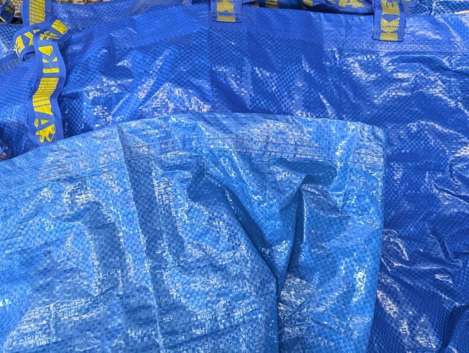 Lot of 6 IKEA Large 19 Gallon Bags Shopping Laundry Grocery Storage FRAKTA