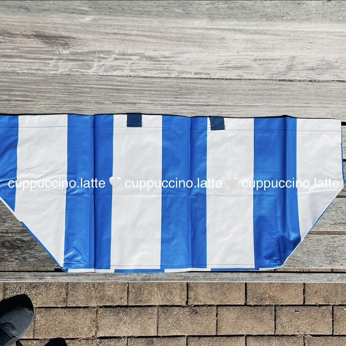 NEW IKEA 2025 SÄCKKÄRRA Blue & White Stripes Medium Shopping Tote Bag