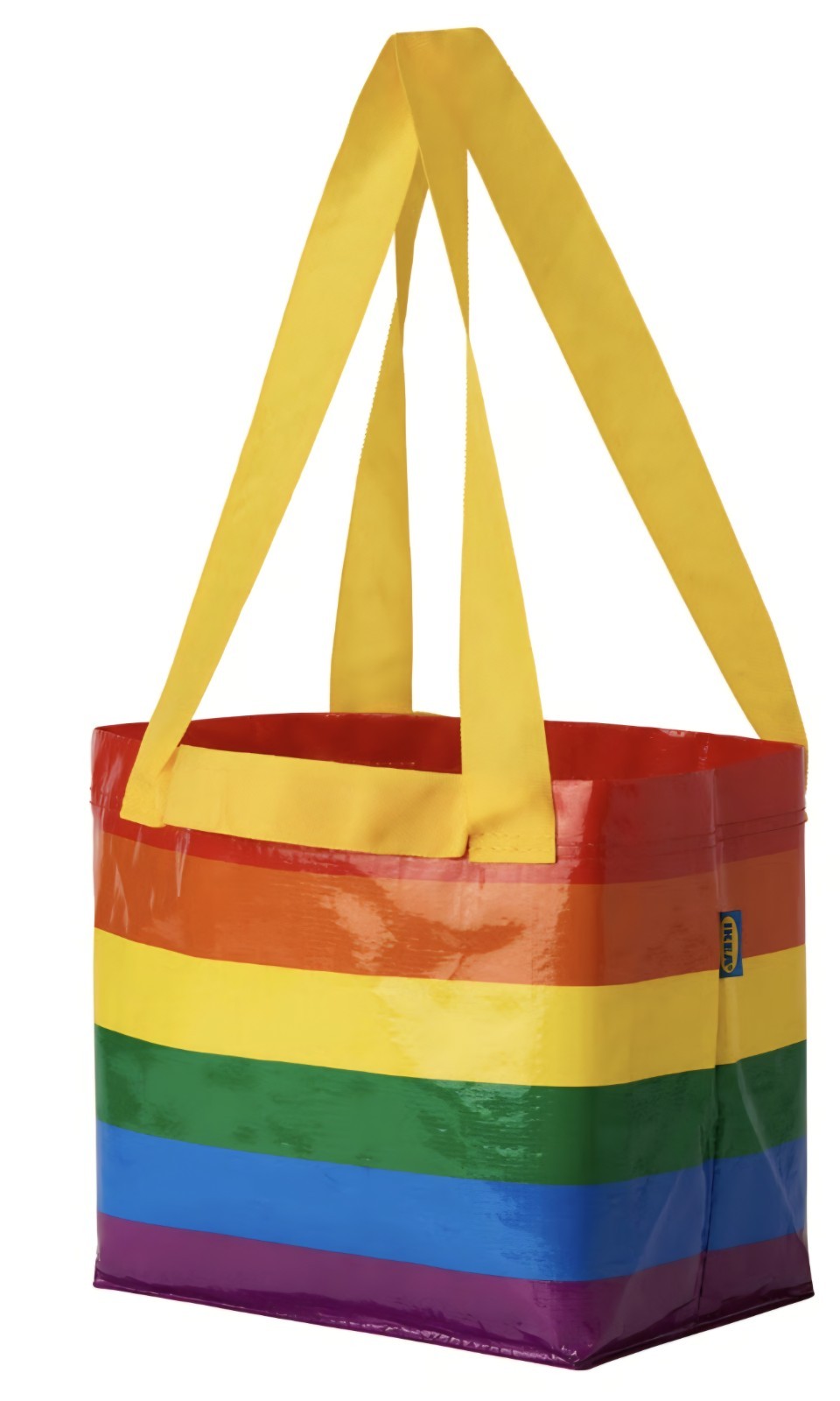 Two Ikea STORSTOMMA Small Rainbow Stripe Tote New RETRO LOOK