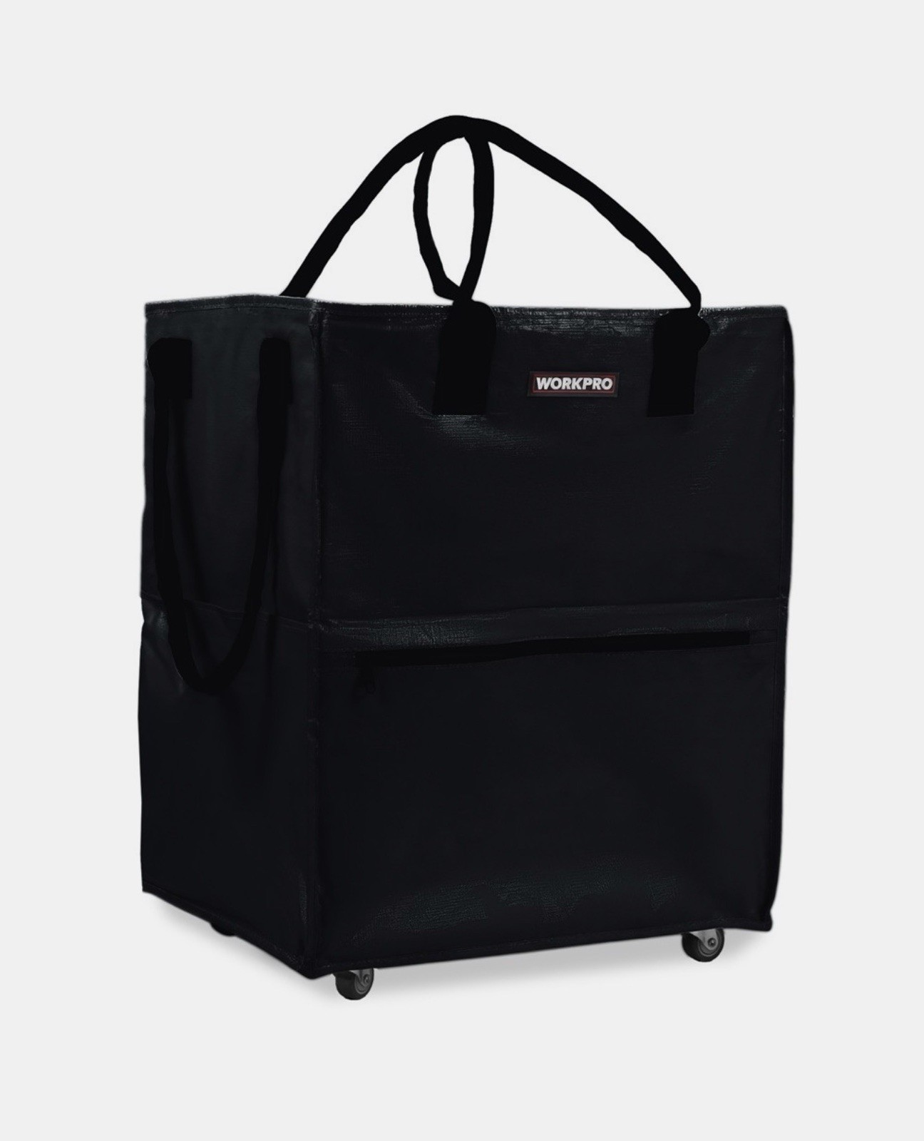 WORKPRO 36-Gallon Large Rolling Grocery Bag Tote 5 Wheels Dual Carry Storage Bag