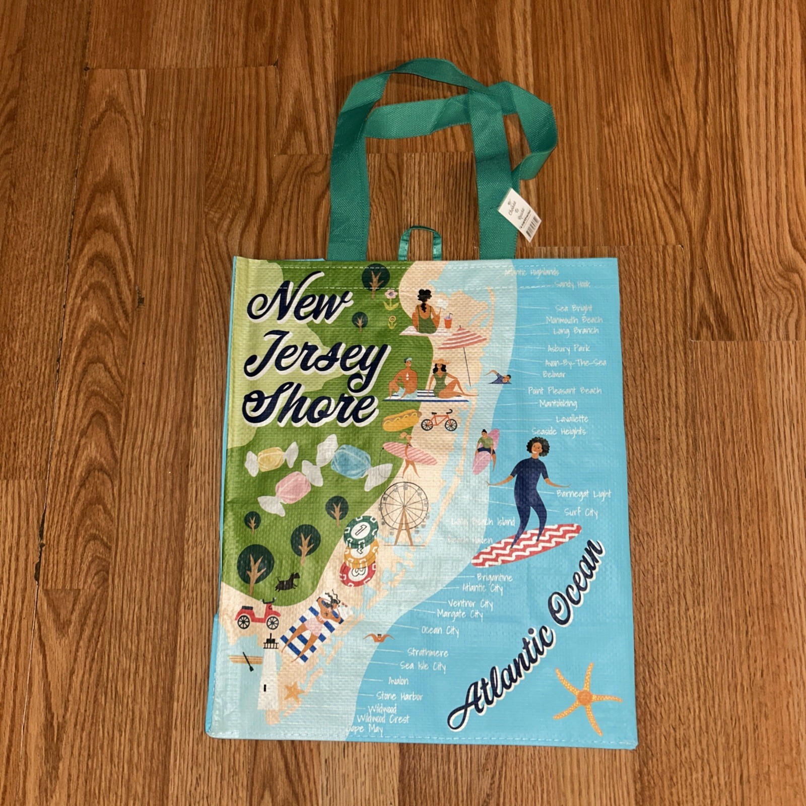 NEW SHOPRITE New Jersey Reusable Shopping Tote Bag with Map & Landmarks