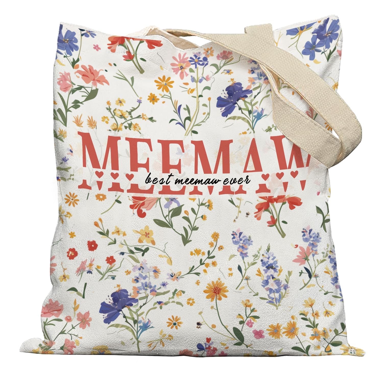 Meemaw Gifts Floral Tote Bag, Mother’s Day Gifts for Meemaw from Grandkids Gr…