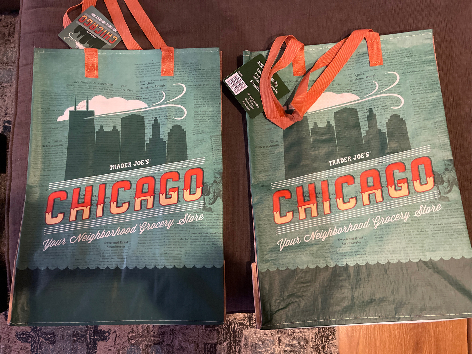 Trader Joe’s Chicago reusable ECO Shopping Bag Tote NWT