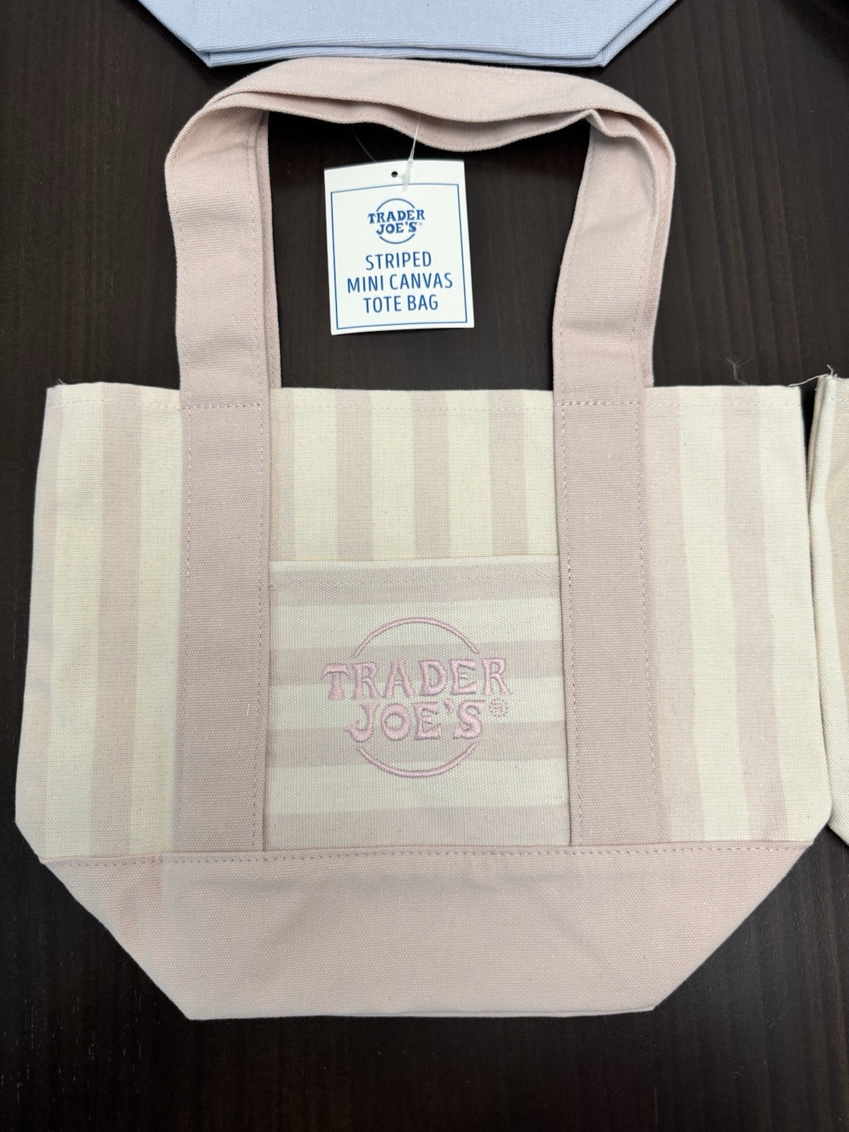 Lot Of Four (4) Trader Joe’s Mini Pastel Multicolor Stripe Canvas Tote Bag 2026