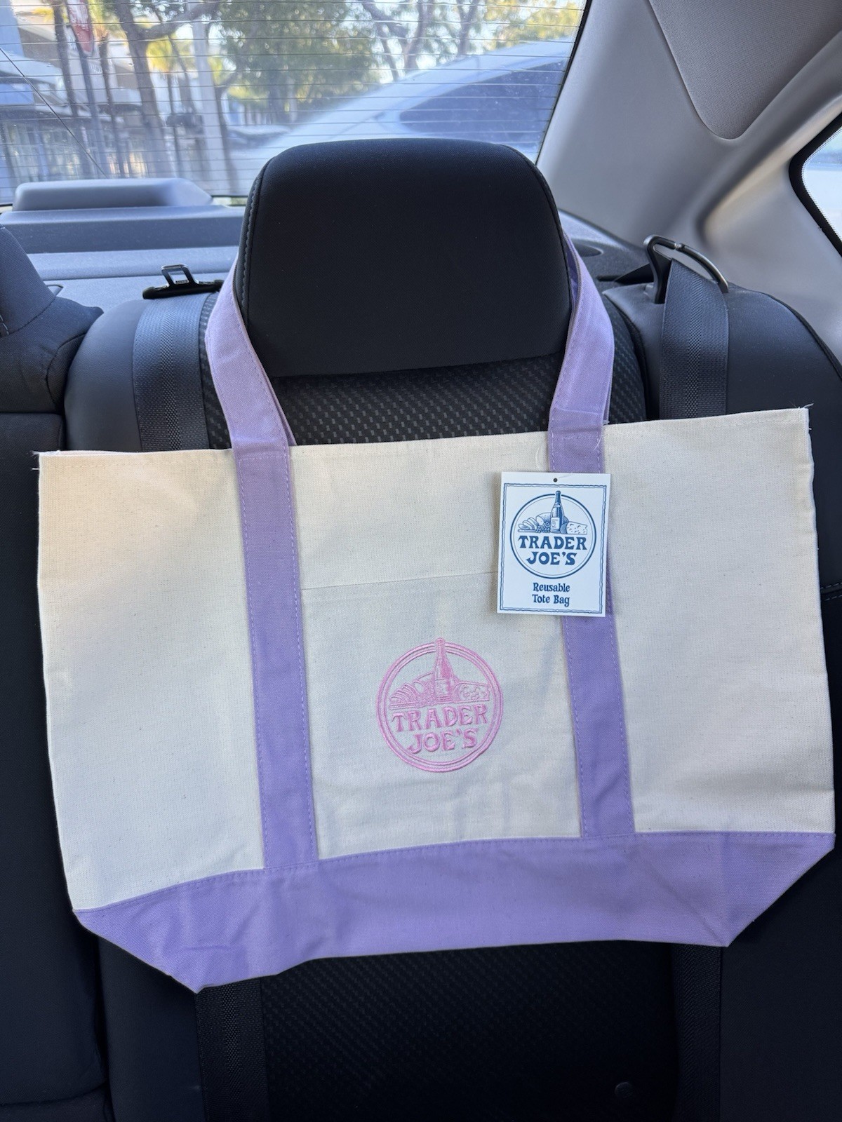 Trader Joes LARGE Lavender Purple Canvas Tote Bag 2026 Viral Drop Rare FAST SHIP
