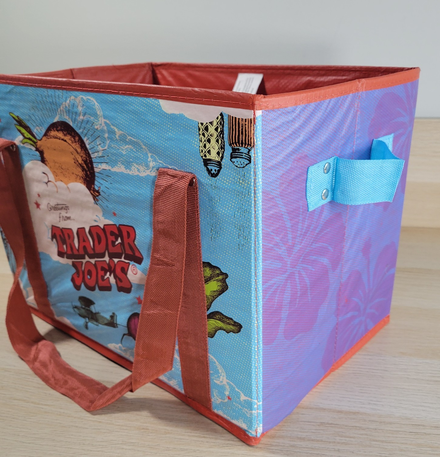 Trader Joes Stand Up Collapsible Reusable Grocery Tote Shopping Bag Moon NEW