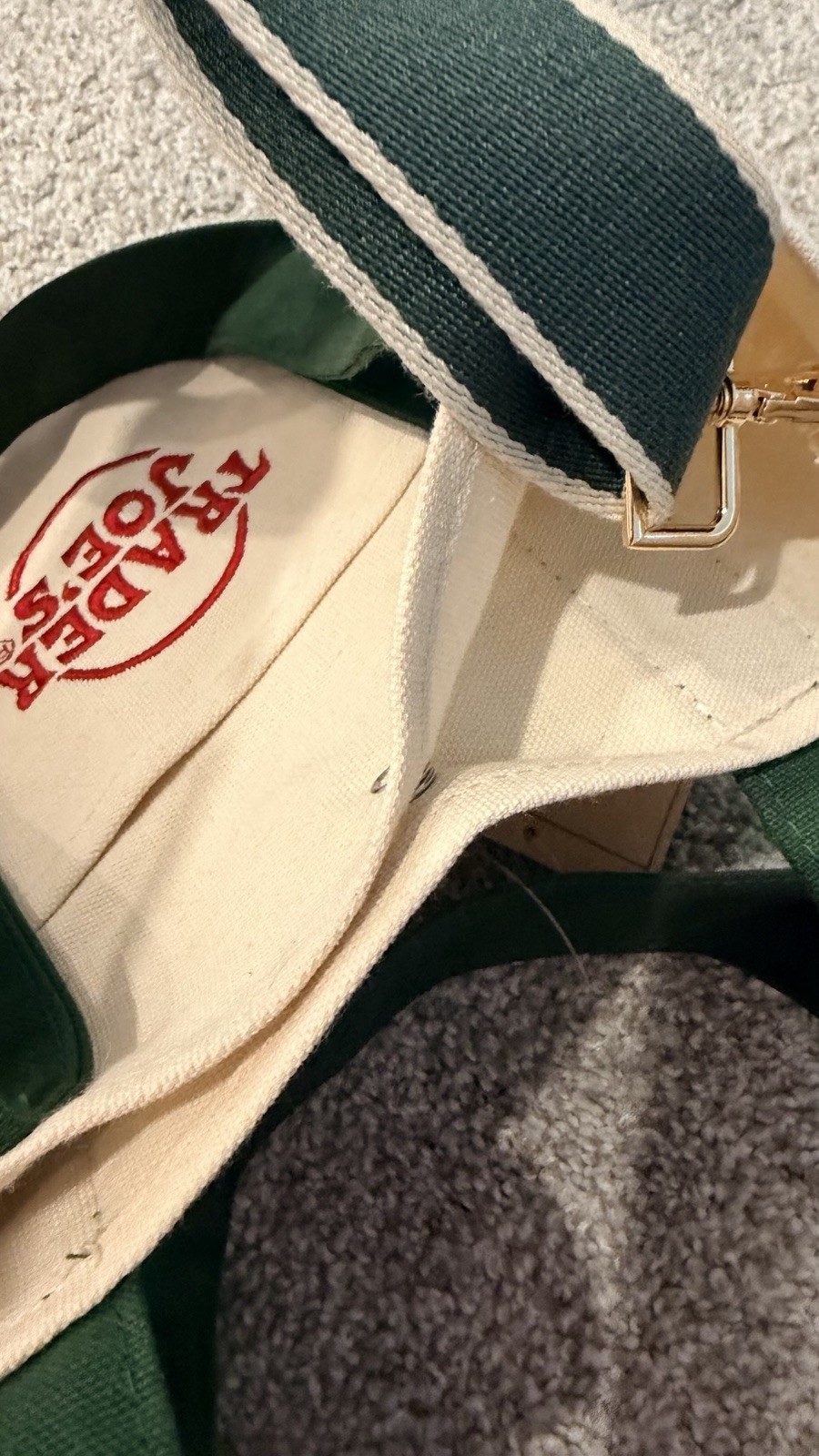 Trader Joe’s Mini Canvas Tote Set, Adjustable Strap, Beige Green, 2 Pack