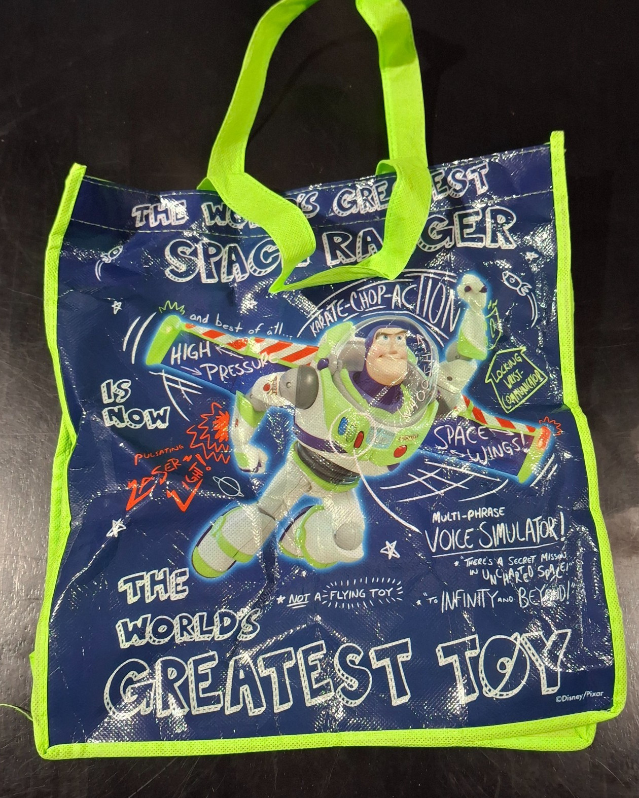 Disney Pixar Buzz Lightyear Toy Story Reusable Tote Bag 12″ x 13 ” x 6″
