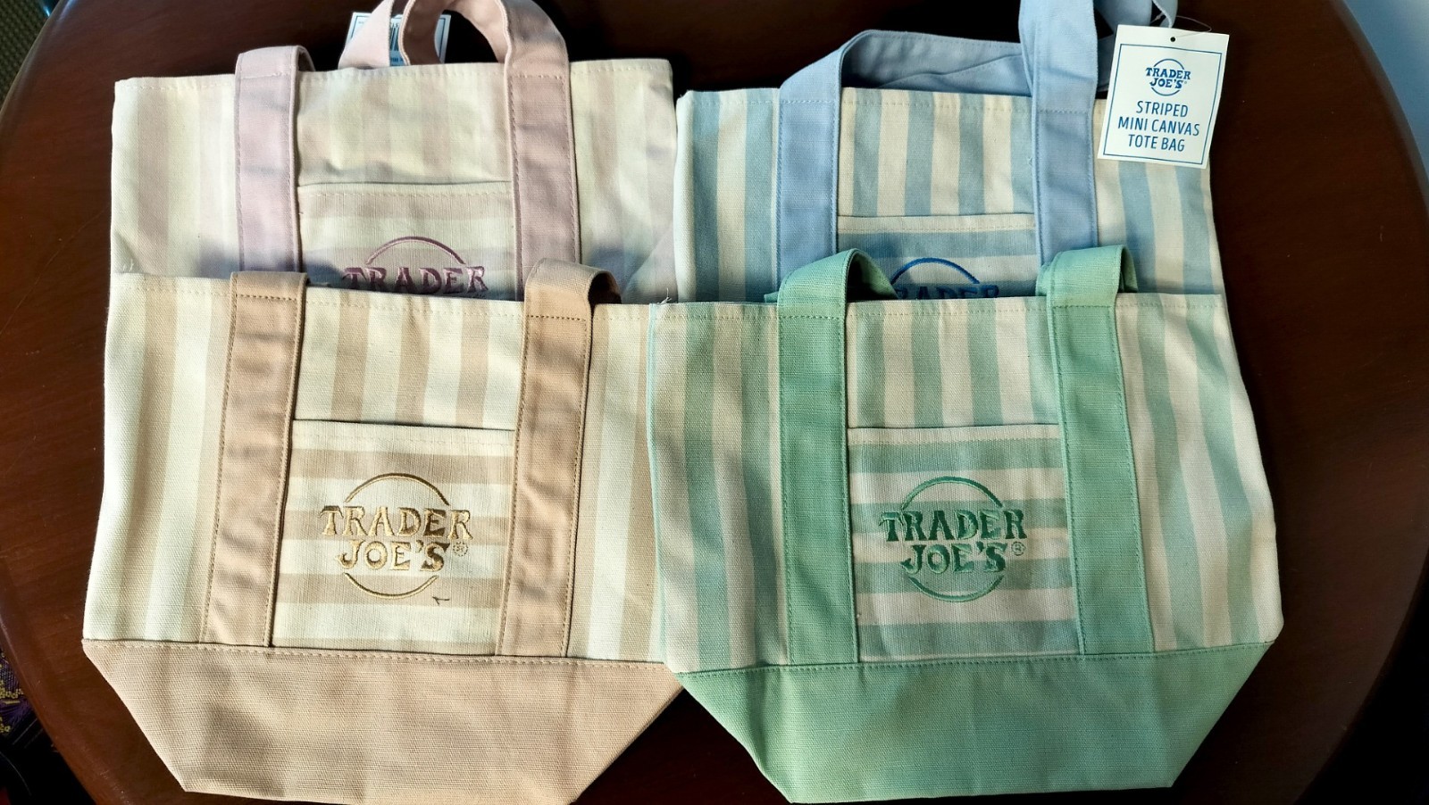Trader Joe’s 2026 Mini Stripe Canvas Tote Bag